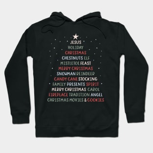 Christmas Tree Christmas Words Hoodie